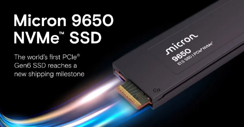 美光推出首款 PCIE Gen6 固态硬盘美光今日宣布首款 PCIE Gen6 「9650 系列」固态硬盘产品已经进入量产阶段，这款产品采用EDSFF E3.S / E1.S 外形规格，提供 8TB / 16TB / 32TB 三个 SKU，能在相同功率下，提供上一代产品两倍的性能