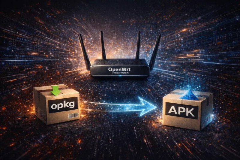 OpenWrt 将使用 APK 替代 opkg 包管理器OpenWrt 近日发布了 v25.12 版本的更新，新版最大的变化是将包管理器从 opkg 切换至 APK