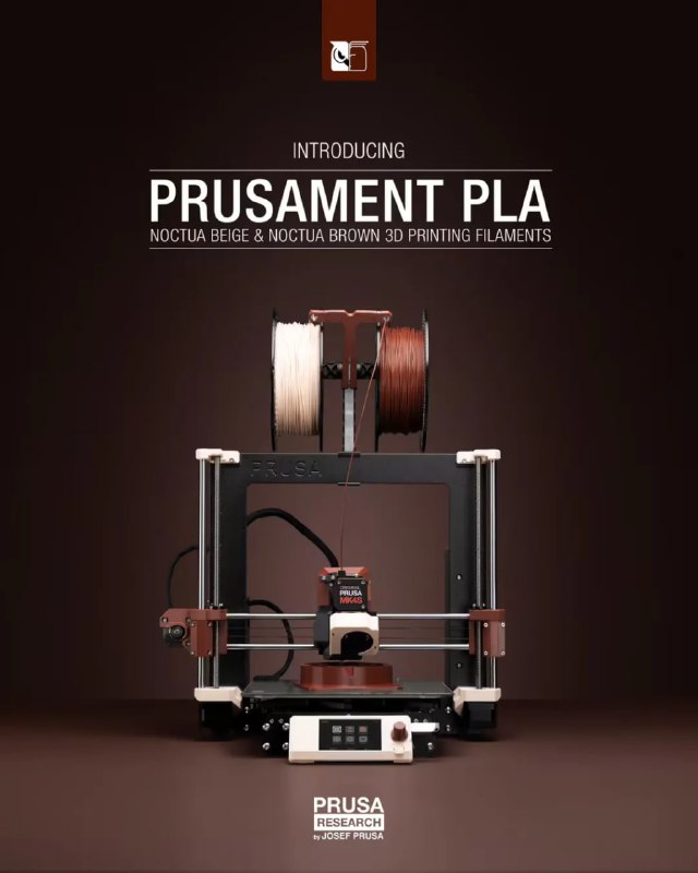 猫头鹰联合 Prusa 推出 3D 打印耗材知名 PC 散热品牌猫头鹰（Noctua）近日联合 3D 打印品牌 Prusa Research，以猫头鹰经典的米色与棕色配色为基础，推出了一套 PLA 材料的 3D 打印耗材