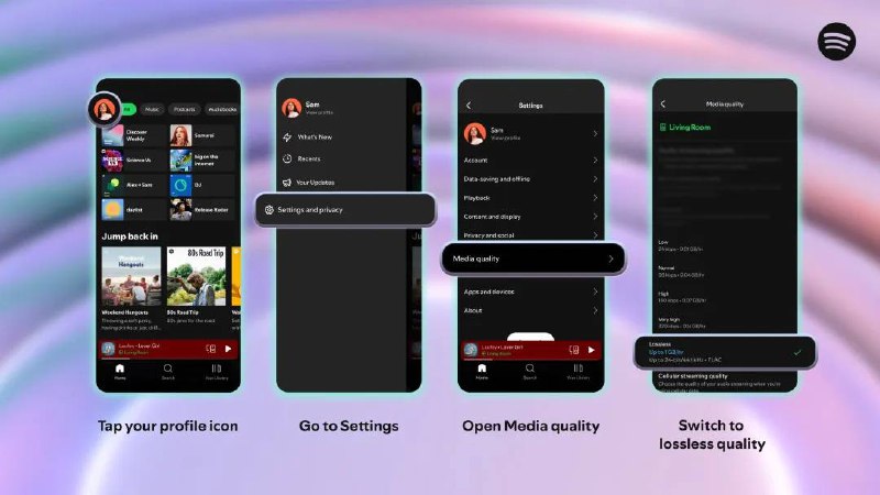Spotify迎来重大变革在经历用户的多年等待与请愿后，流媒体音乐平台「Spotify」今日正式上线了「无损音乐」